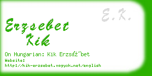 erzsebet kik business card